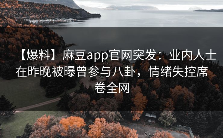 【爆料】麻豆app官网突发：业内人士在昨晚被曝曾参与八卦，情绪失控席卷全网