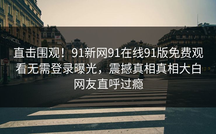 直击围观！91新网91在线91版免费观看无需登录曝光，震撼真相真相大白网友直呼过瘾